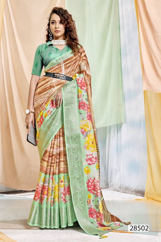 Anulata By Vallabhi Cotton Linen Printed Sarees Wholesale Shop In Surat